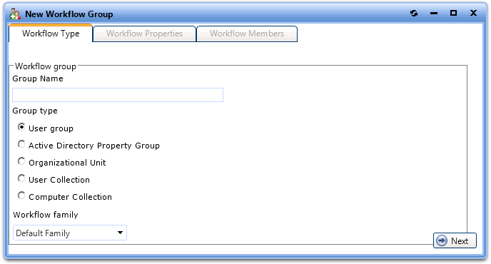 Approval Group Properties Dialog Box / Workflow Type Tab