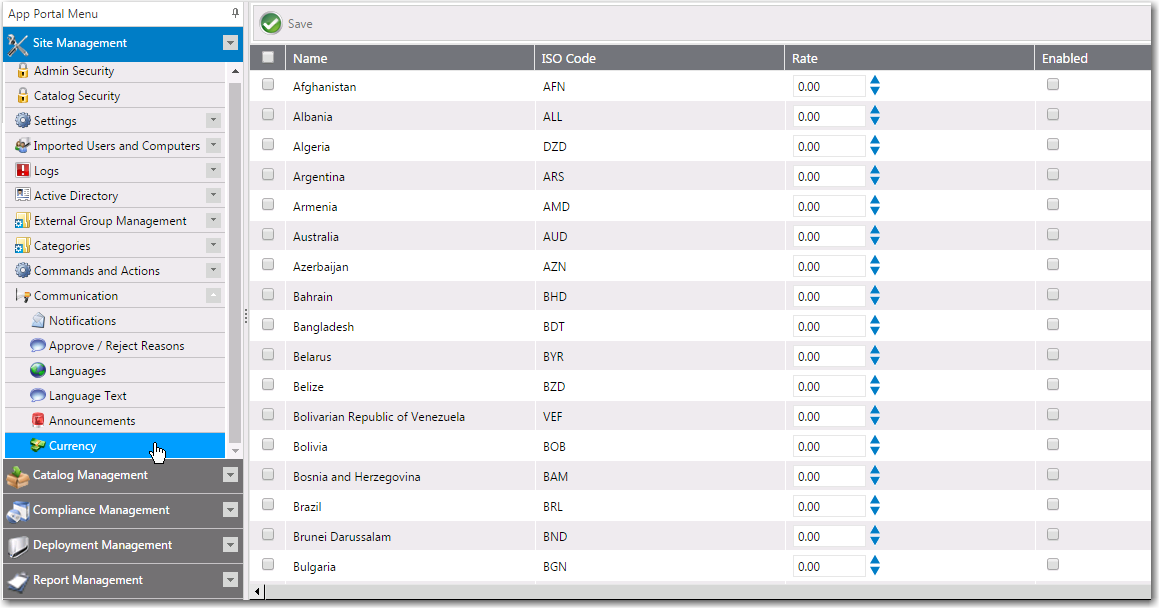 Communication > Currency View